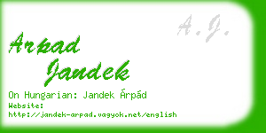 arpad jandek business card